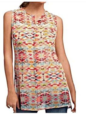 Cabi Avery Aztec Sleeveless Tunic Top size M